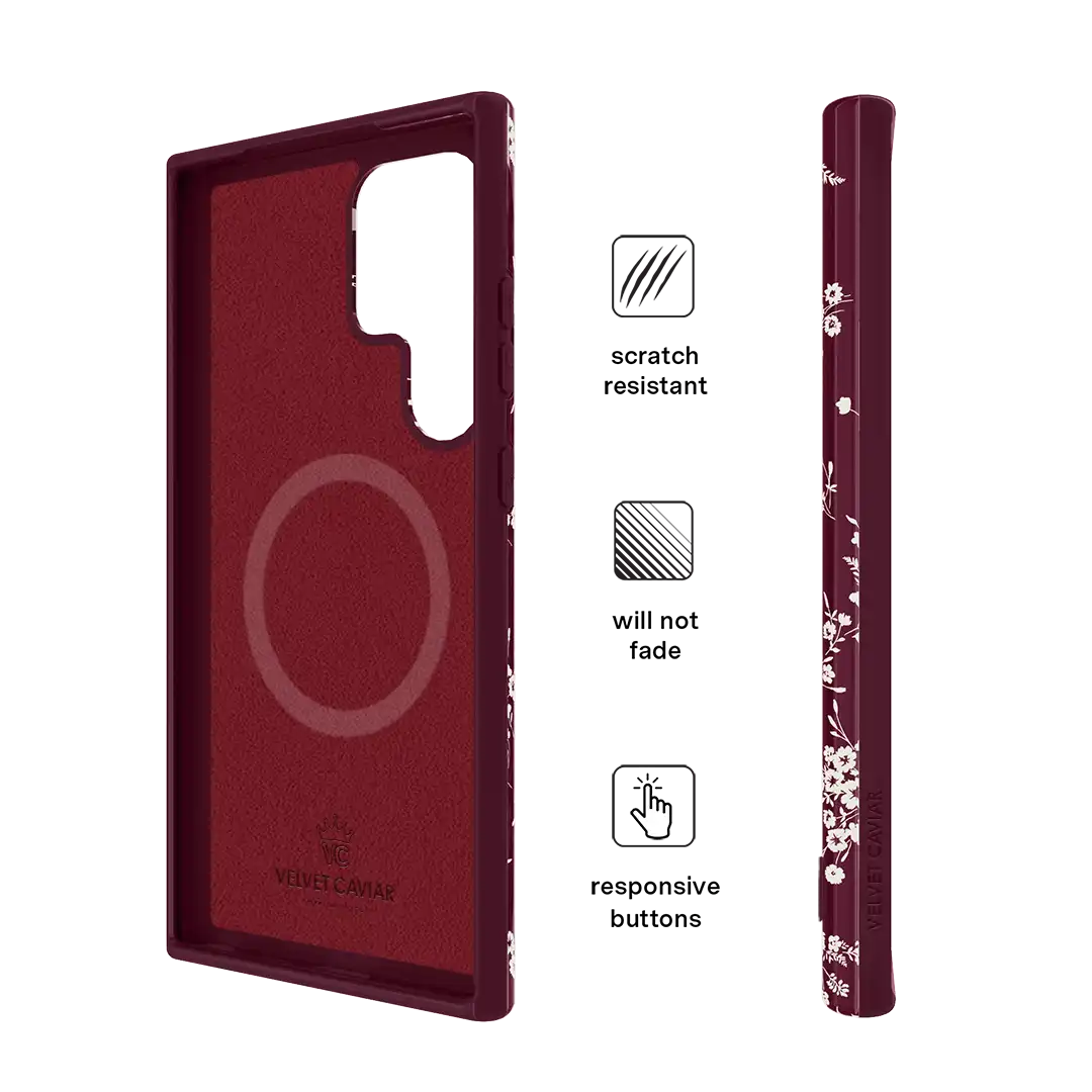 French Burgundy Floral Samsung Case