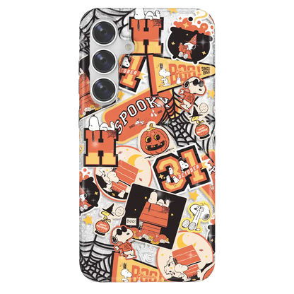 Snoopy Halloween Varsity Glitter Samsung Case