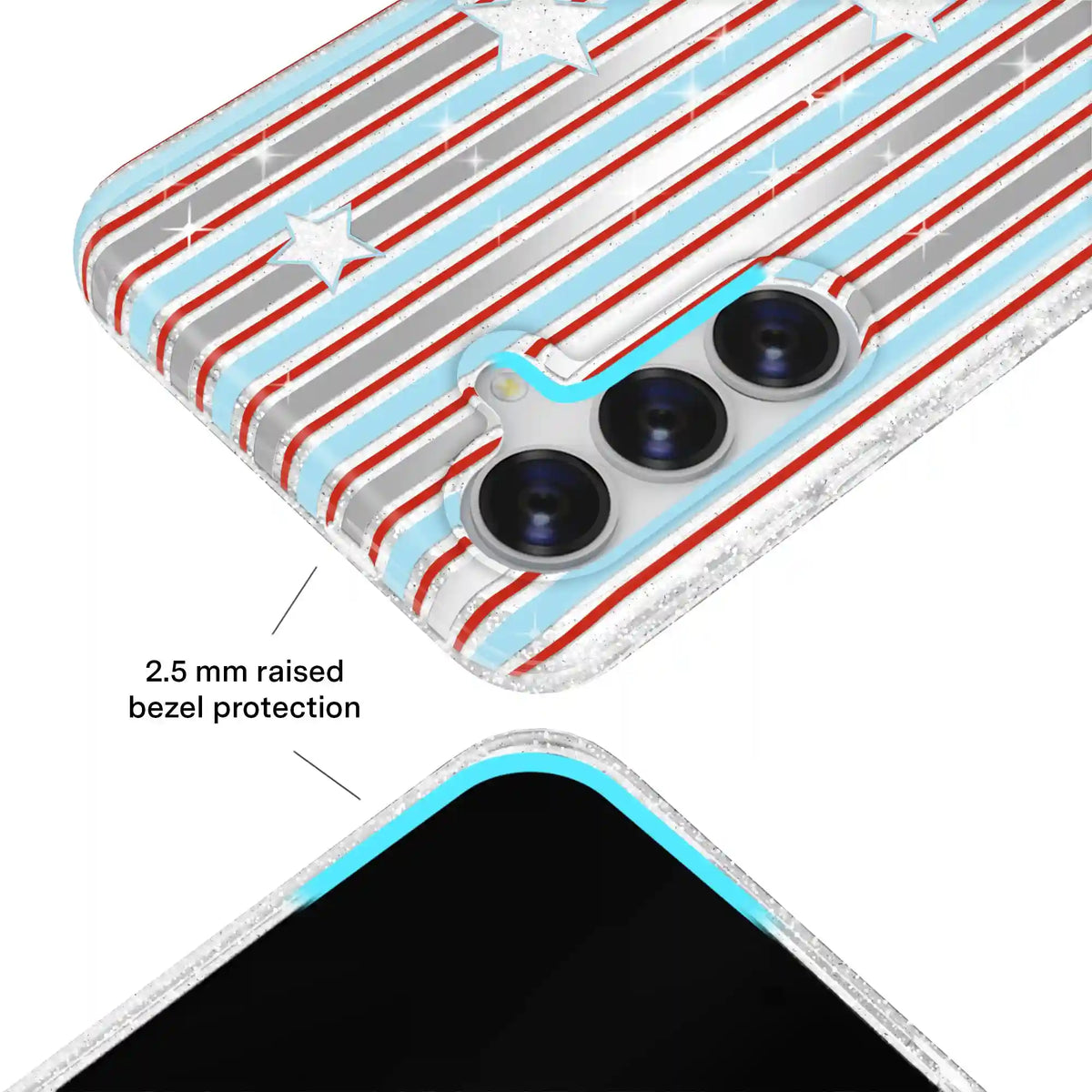 Stars & Stripes Glitter Samsung Case
