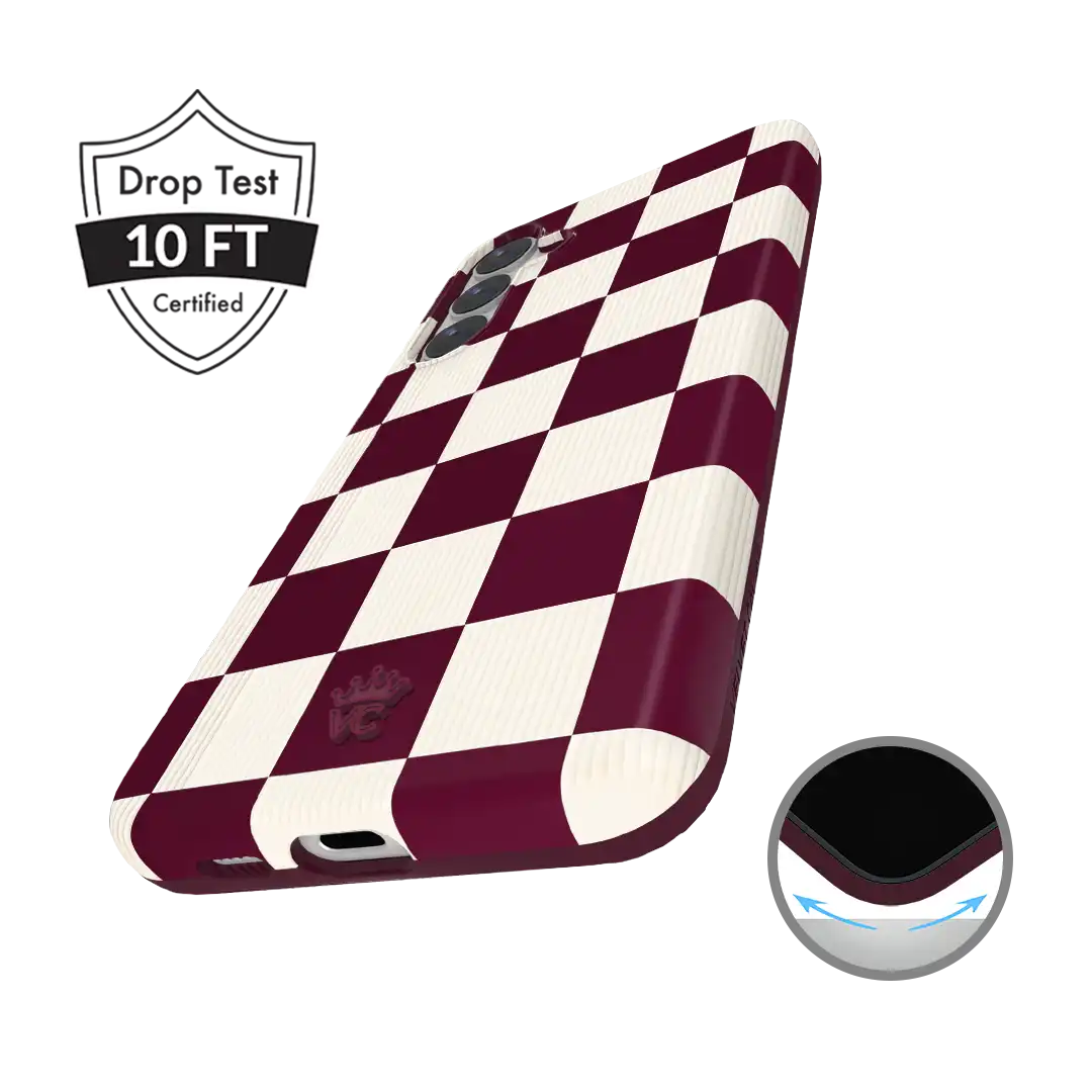 Burgundy Vibe Checker Samsung Case