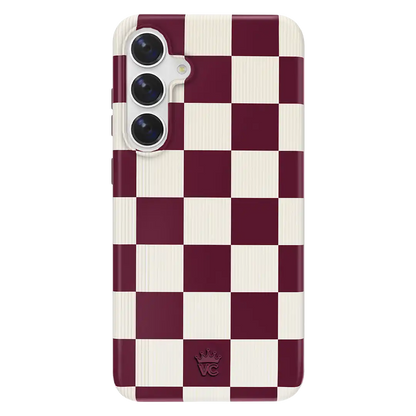 Burgundy Vibe Checker Samsung Case