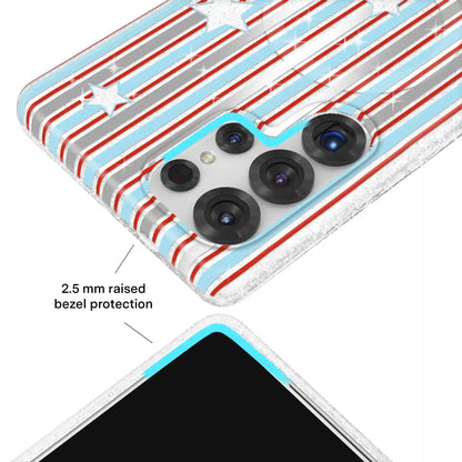 Stars & Stripes Glitter Samsung Case