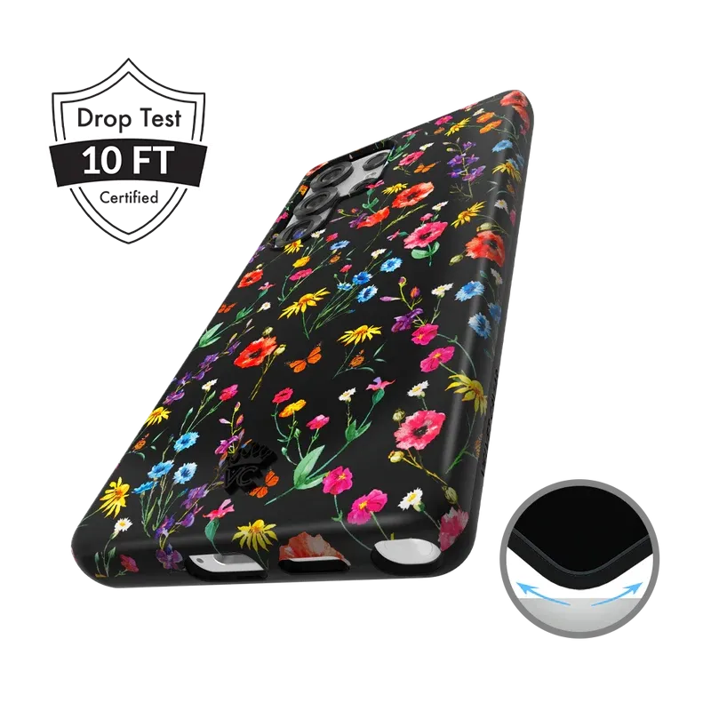 Black Wildflower Samsung Case