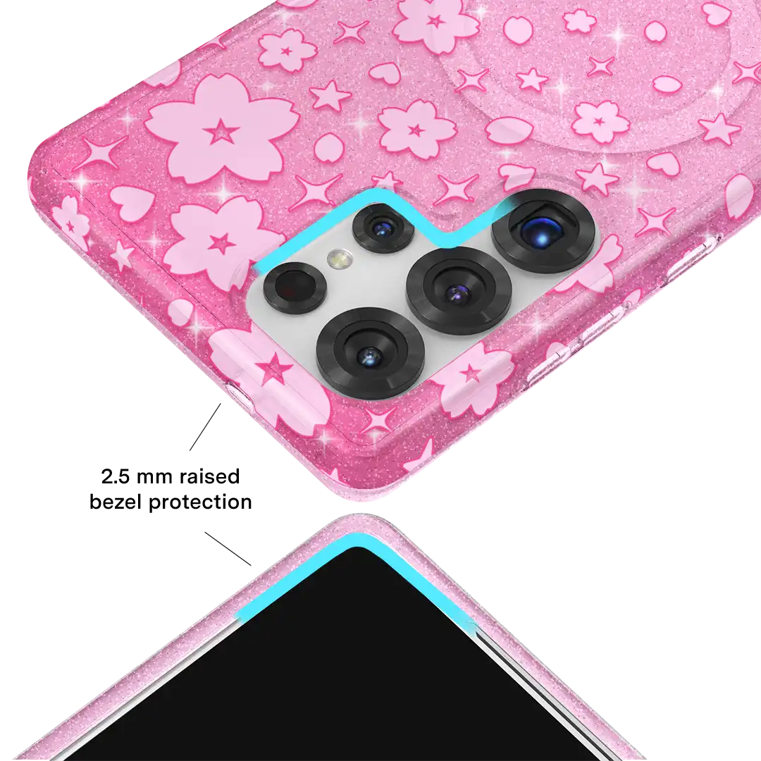 Cherry Blossom Glitter Samsung Case