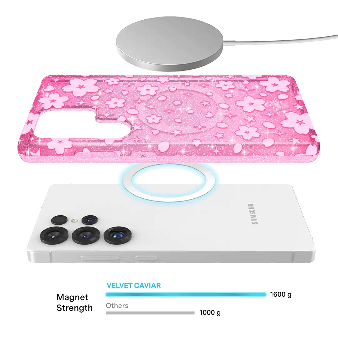 Cherry Blossom Glitter Samsung Case