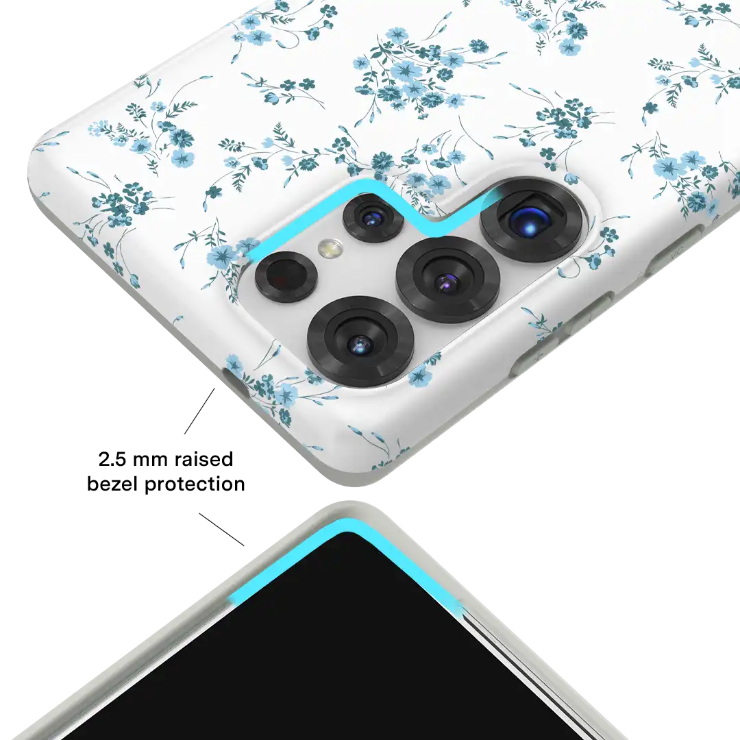 French Blue Floral Samsung Case