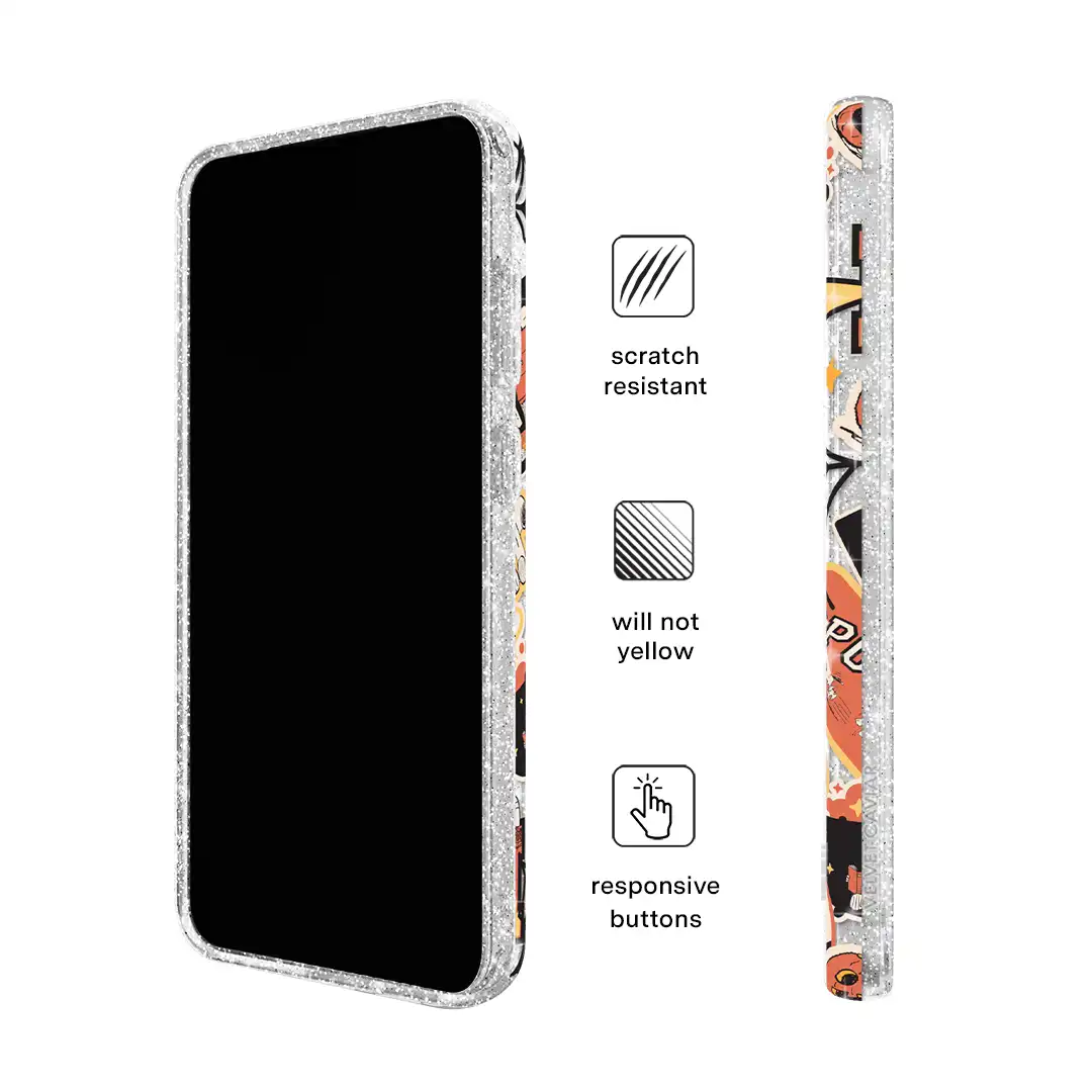 Snoopy Halloween Varsity Glitter Samsung Case