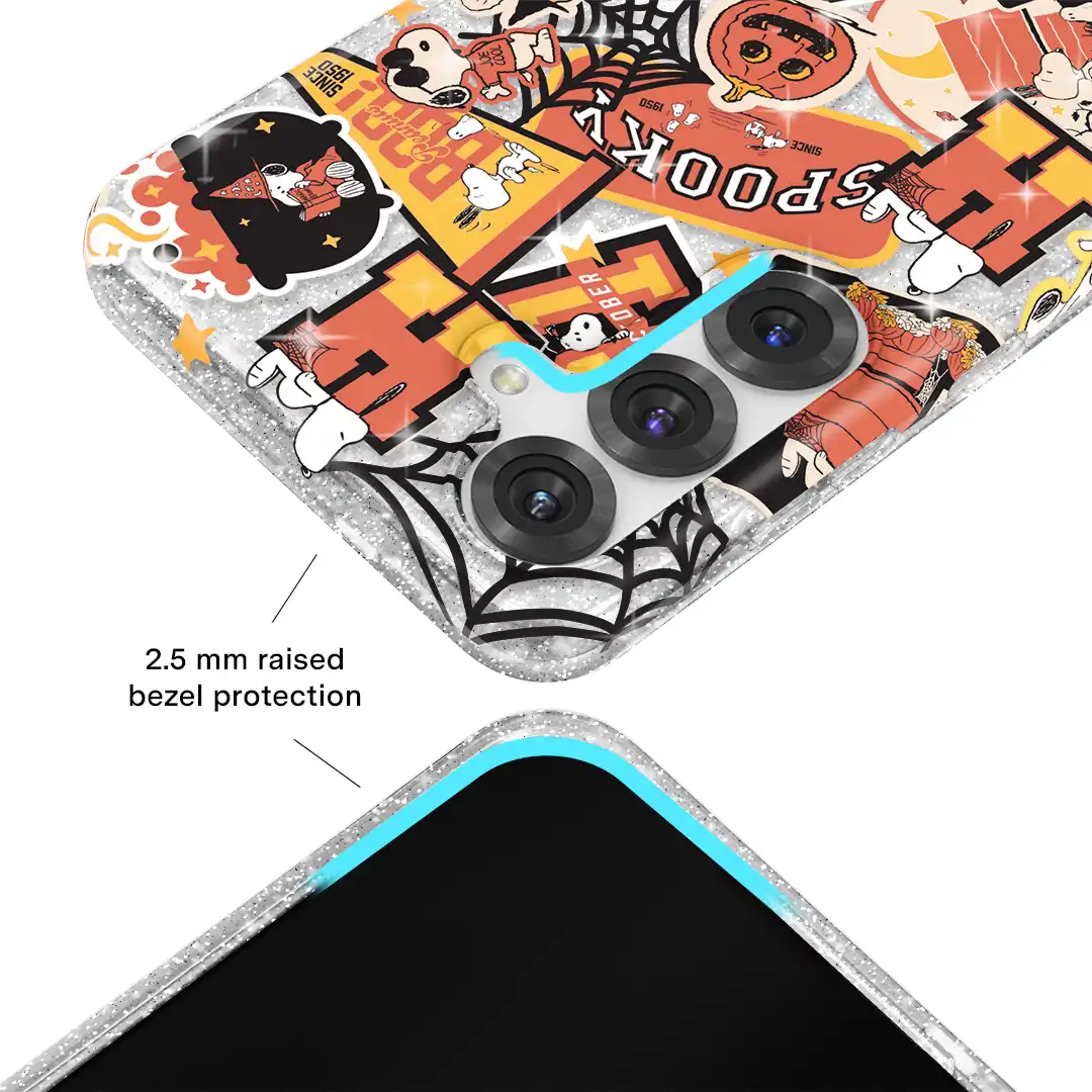 Snoopy Halloween Varsity Glitter Samsung Case