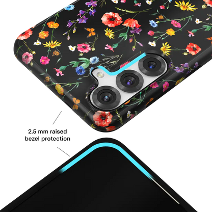 Black Wildflower Samsung Case