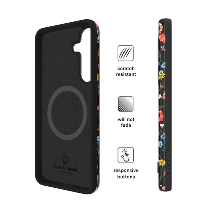 Black Wildflower Samsung Case