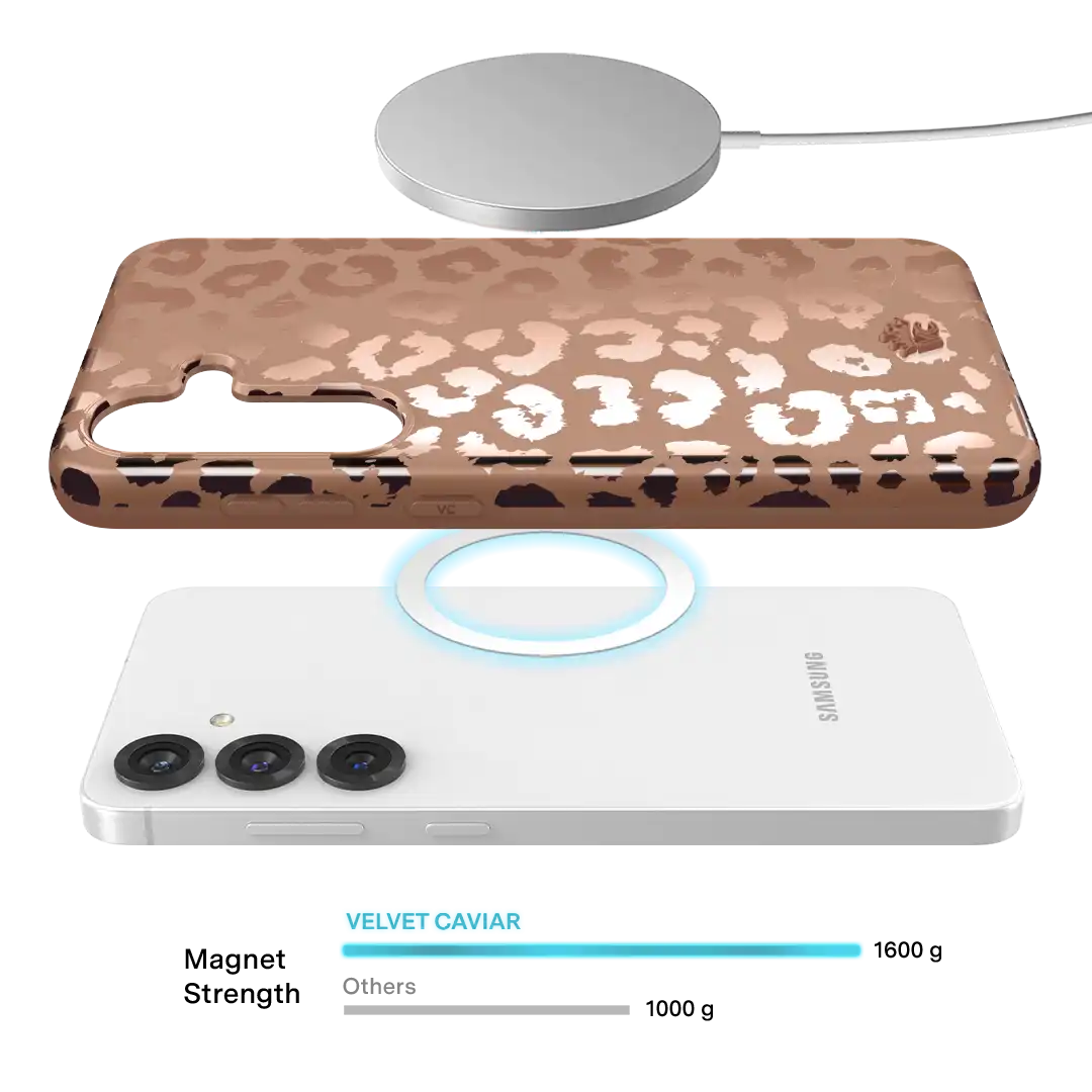 Bronze Chrome Leopard Samsung Case