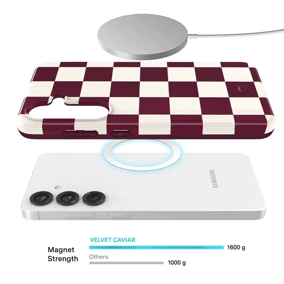 Burgundy Vibe Checker Samsung Case