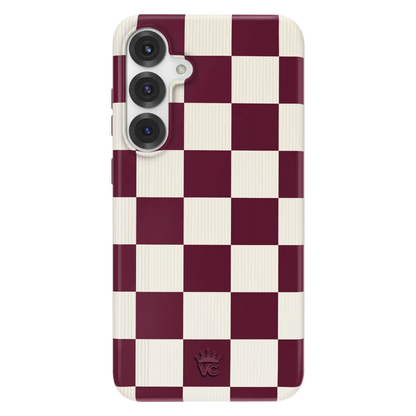 Burgundy Vibe Checker Samsung Case