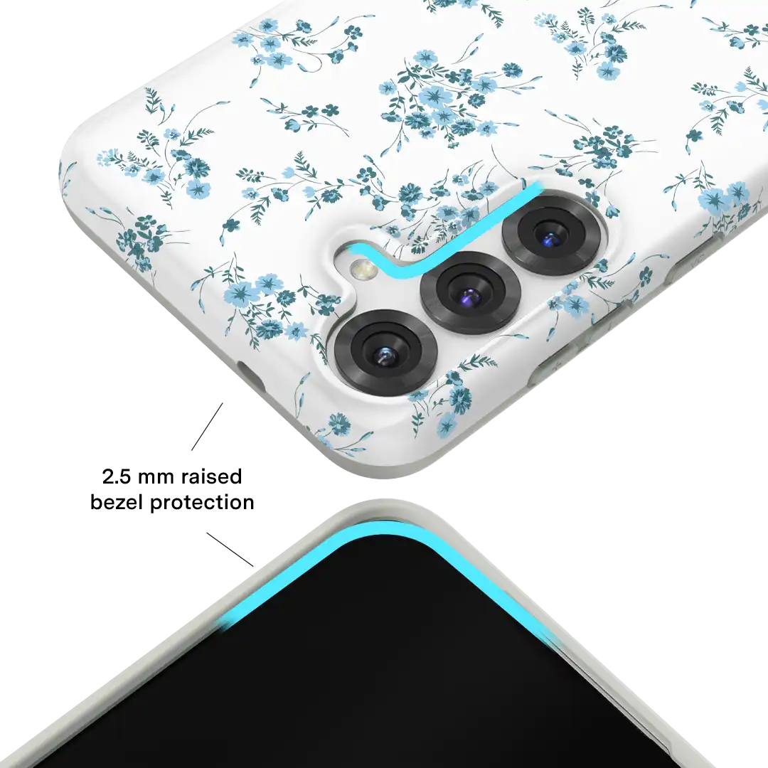French Blue Floral Samsung Case