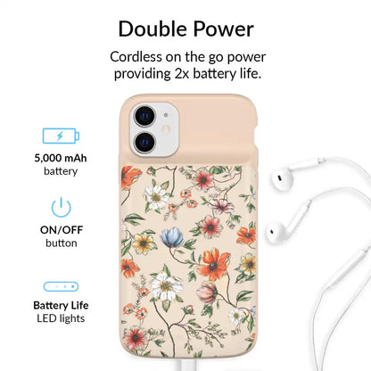 Vintage Floral iPhone Charging Case