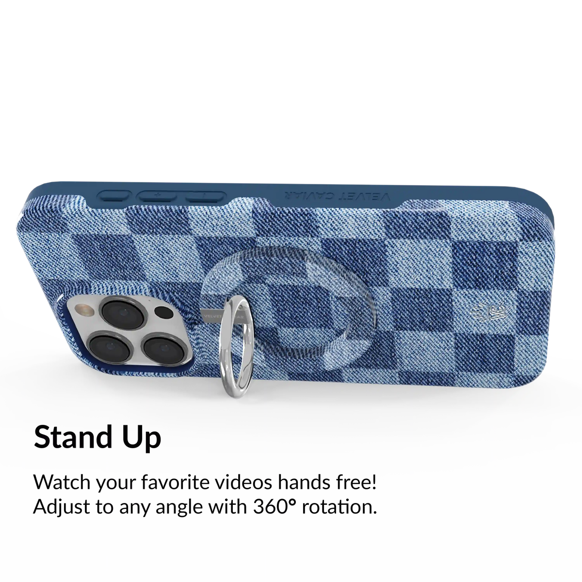 Denim Vibe Checkered MagSafe Grip Ring