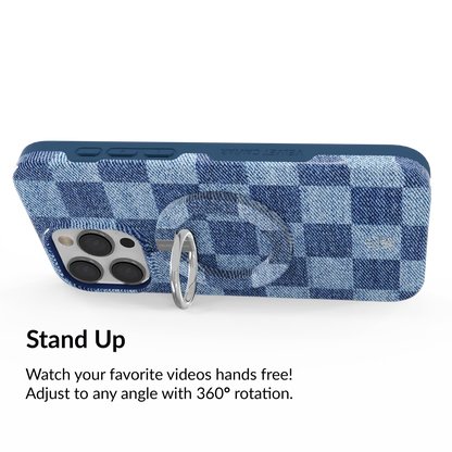 Denim Vibe Checkered MagSafe Grip Ring