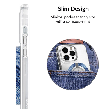 Denim Vibe Checkered MagSafe Grip Ring