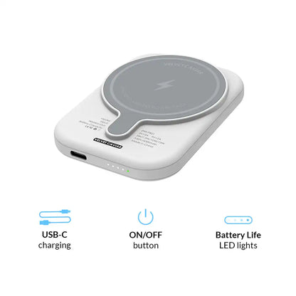 White Opal Portable MagSafe Charger Power Pack